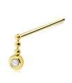 Bead Shaped Silver Straight Nose Stud NSKA-51